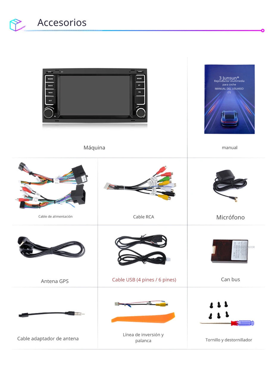 Sistema Multimedia 7" | Volkswagen Touareg | Multivan T5 | Transporte 2004 2005-2009 | CarPlay | Android Auto