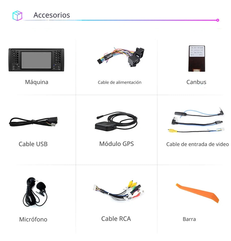 Sistema Multimedia 7" | BMW serie 5 E39 X5 E53 M5 1996 a 2003 | CarPlay | Android Auto