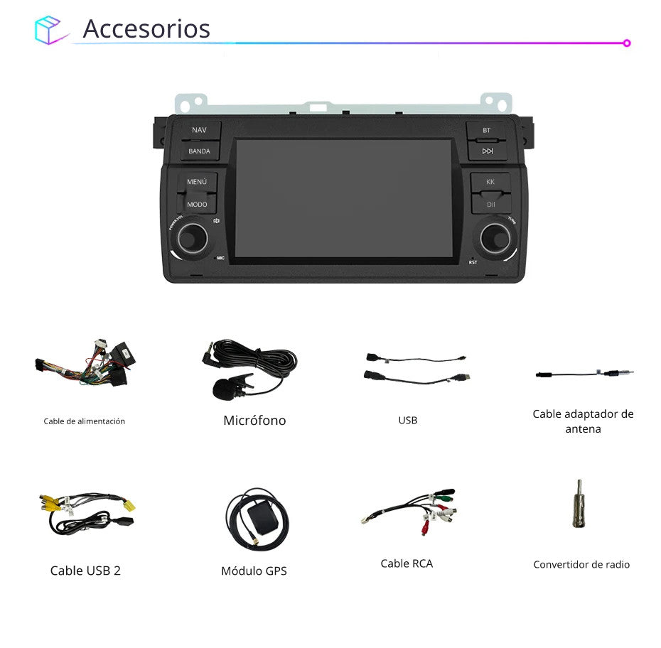 Sistema Multimedia 7" | BMW E46 M3 318/320/325/330/335 | CarPlay | Android Auto