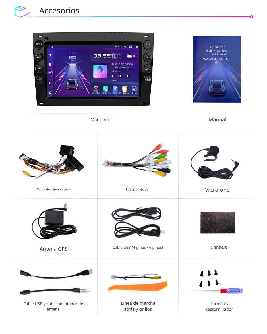 Sistema Multimedia 7" | Renault Megane 2 2002-2009 | CarPlay | Android Auto