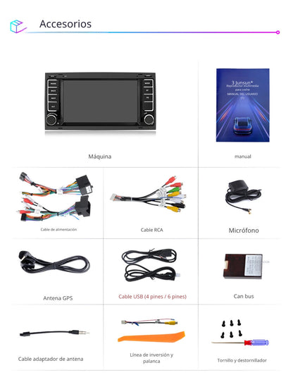 Sistema Multimedia 7" | Volkswagen Touareg | Multivan T5 | Transporte 2004 2005-2009 | CarPlay | Android Auto