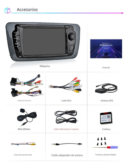 Sistema Multimedia 7" | Seat Ibiza 6j 2009 - 2013 | CarPlay | Android Auto